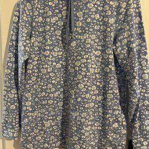 Isaac Mizrahi Blue and White Patterned Hoodie